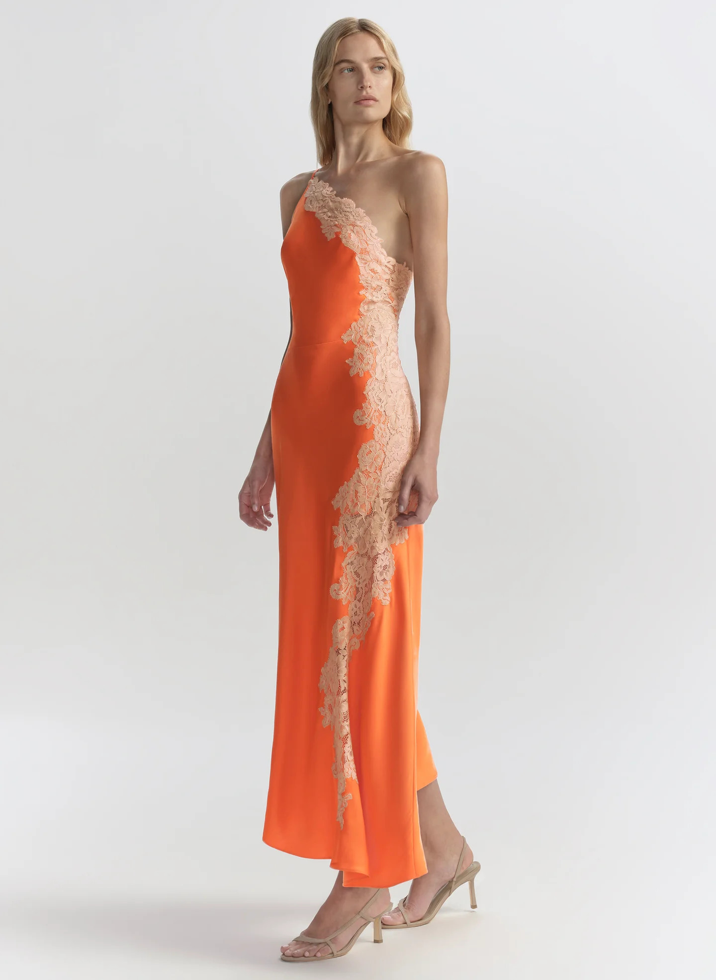 Lou Satin and Lace Midi Dress | A.L.C