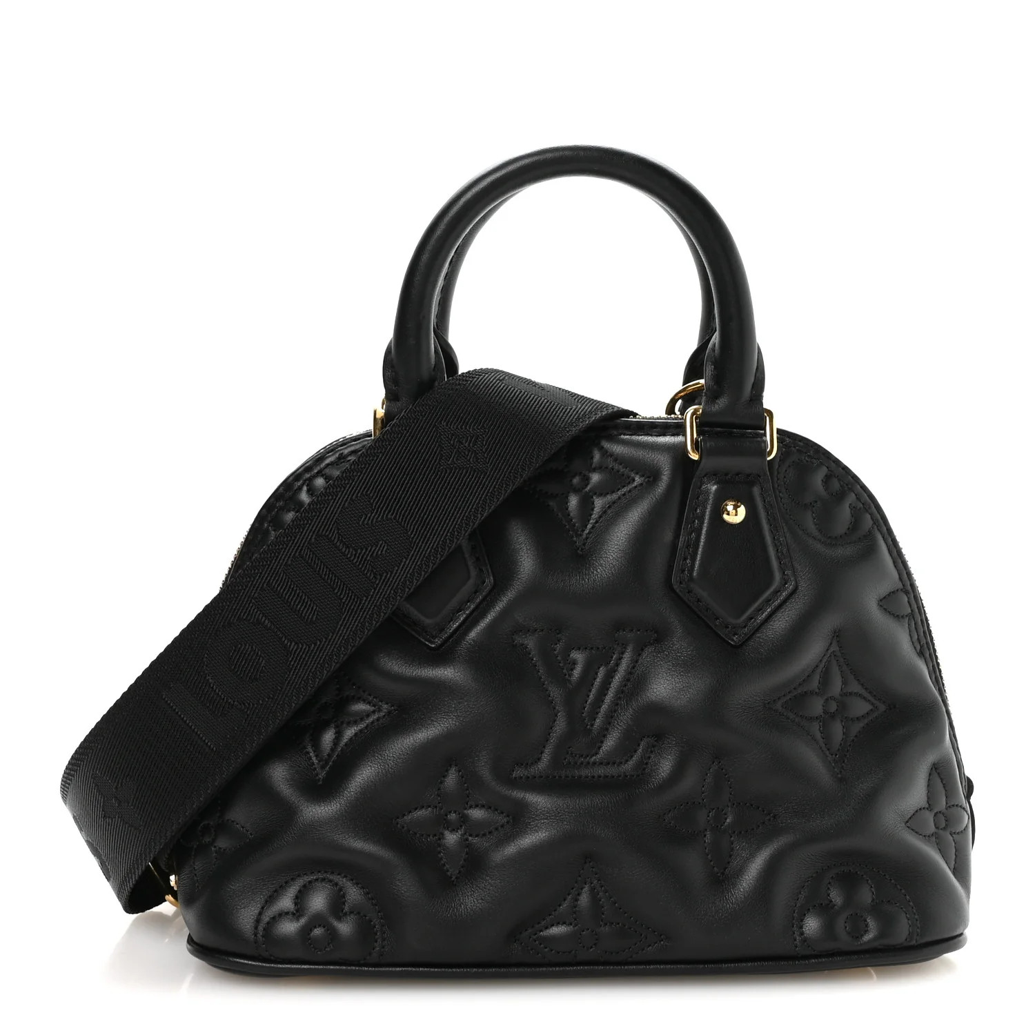 Calfskin Bubblegram Alma BB Black | FASHIONPHILE (US)