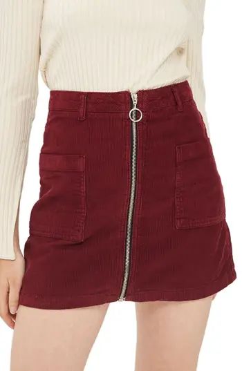 Women's Topshop Zip Through Corduroy Skirt | Nordstrom