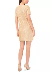 Vince Camuto Women's Short Sleeve Sequin Shift Dress | Belk