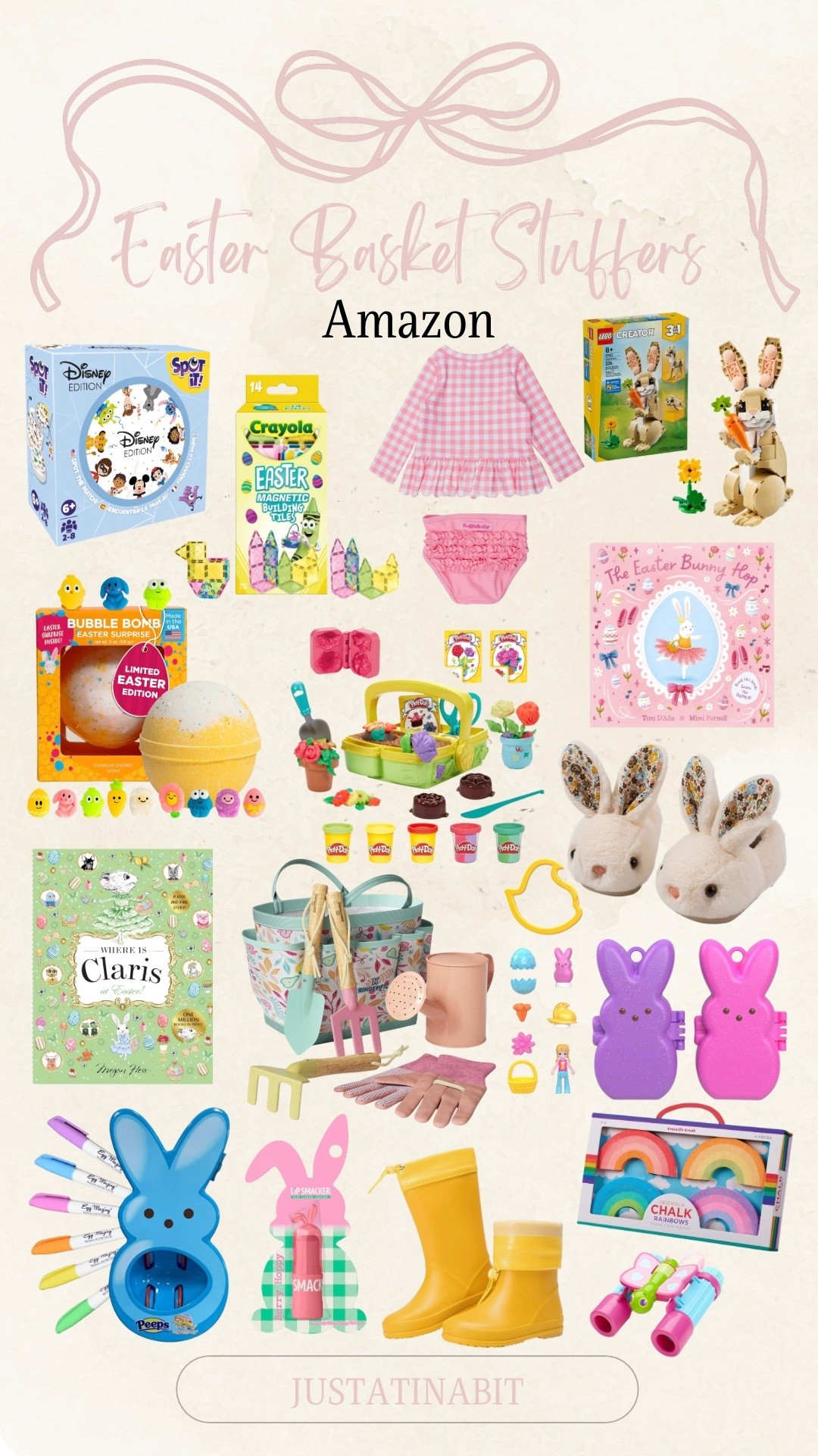 Amazon Easter Basket Stuffers! 

Easter bath bombs for kids, toddler girls swimsuit, play doh blooming flower garden toy playset, bunni slippers, peeps keychains, binoculars, egg decorator, lip balm, Lego Bunny toy, spot it, Easter books, rain boots, magnetic tile set, gardening set

#LTKSeasonal #LTKHome #LTKKids