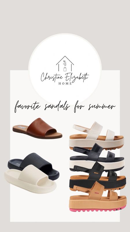 my absolute favorite sandals are the REEF, they are waterproof and so comfortable and perfect for the beach and for dinner 👏🏼

amazon sandals are perfect for the pool
And running summer errands and budget friendly ✨

the steve maddens are also so comfy and  cute, perfect for running around with the kiddos or a date night 

#LTKsalealert #LTKhome #LTKstyletip