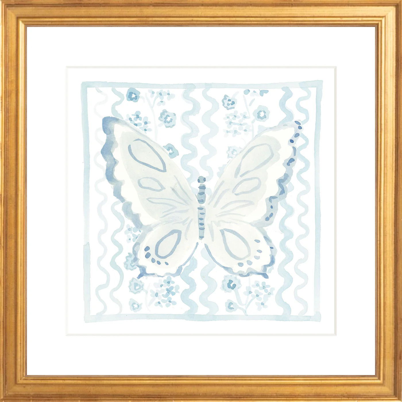 Butterfly Garden Blue, Fine Art Print | Evelyn Henson
