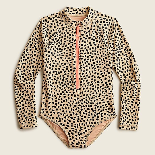 Girls' printed rash guard one-piece swimsuit with UPF 50+ | J. Crew US