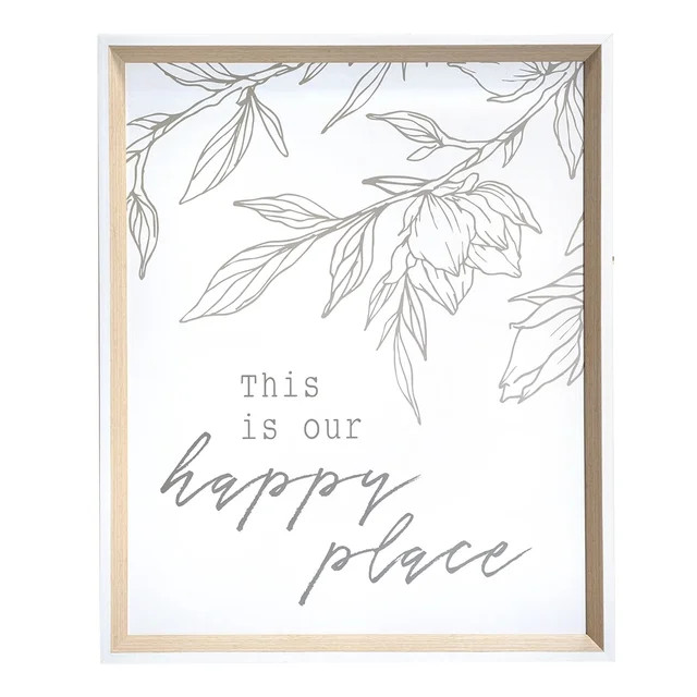 Crystal Art Gallery Rectangle Happy Place Framed Wall Art Home Décor Size 18" x 22" Set of 1 | Walmart (US)