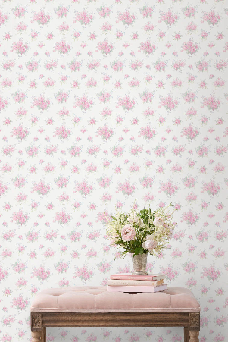Breezy Ikat Rose Peel & Stick Wallpaper | LoveShackFancy