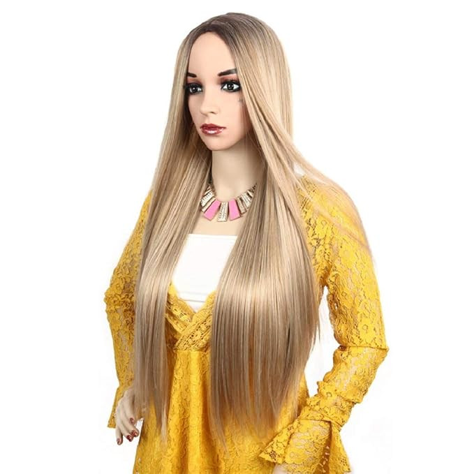 LuoLeiNa Straight Blonde Wig Fashion Women's Silk Long Halloween Wigs for Girl Heat Friendly Synt... | Amazon (US)