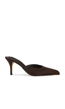 Tony Bianco Cosmic Mule in Chocolate Satin from Revolve.com | Revolve Clothing (Global)
