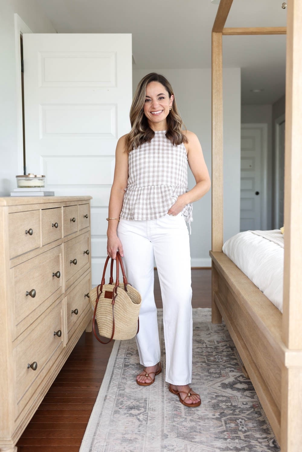 One cutie matching set, five mix and match outfits! 

The set is true to size. Soft, breathable gauze! 

Set top: petite xxs 
Set shorts: petite xxs 
White jeans: 24 x 26” 

My measurements for reference: I’m 4’10” and 105lbs. My bust, waist, and hip measurement is 32”, 24”, and 36”.

#LTKPetite