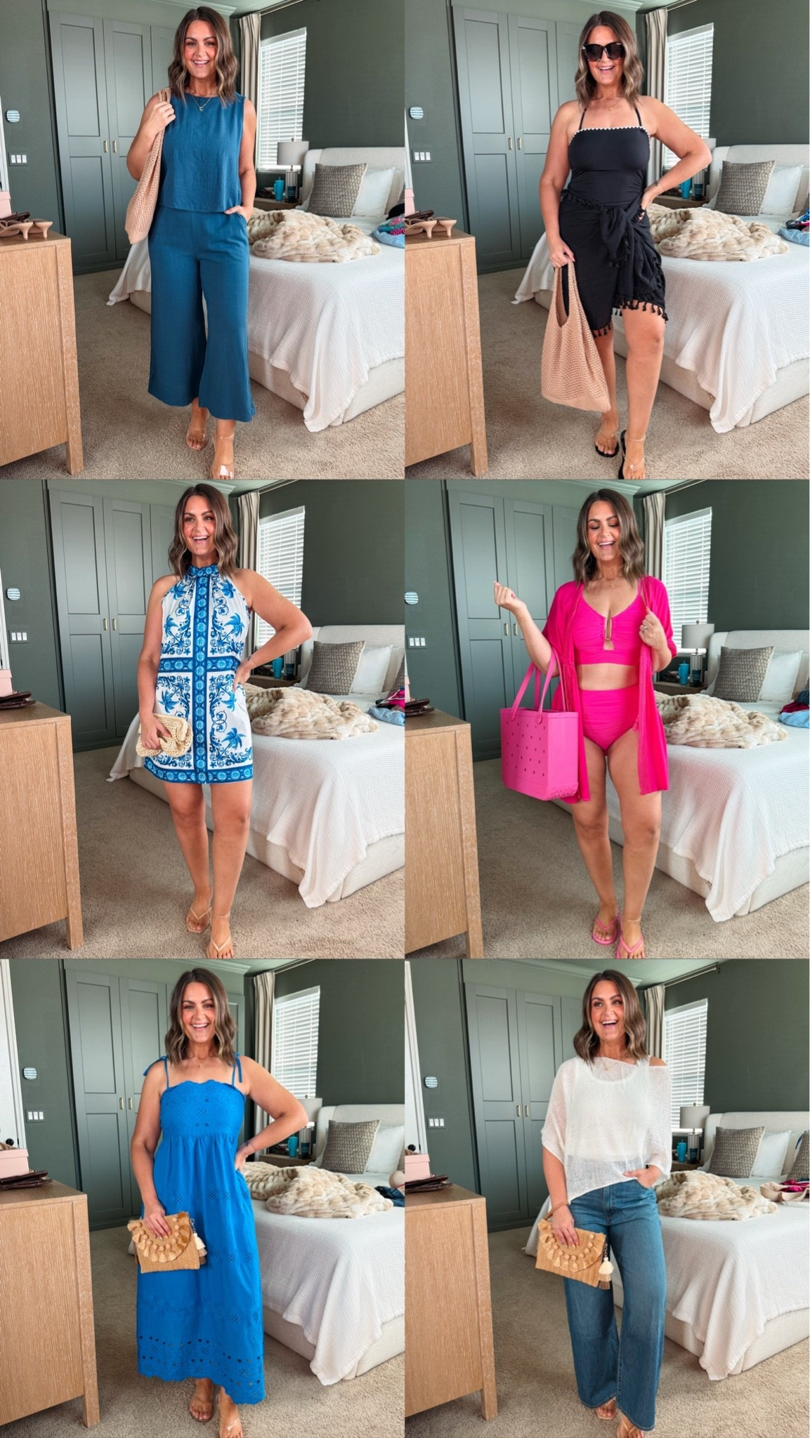 Amazon sale try on!
Blue set, large
Black swimsuit, large
Blue/white dress, large
Pink swimsuit & coverup, large
Blue dress, large (need a medium)
White top & shawl, large
Jeans, 32 (sized up 1)
Shoes, true to size 

Size 12, midsize, summer outfits, swimwear, Amazon finds, Amazon fashion, style over 30

#LTKMidsize #LTKootd #LTKSaleAlert
