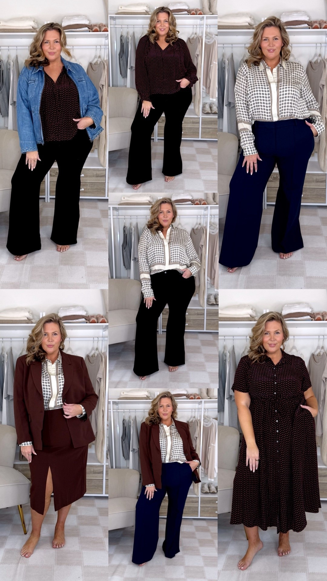 Finally trying J Crew for you guys!!! I’m 5’8 18/20/2X 42DD! 

1. Size up on top possibly for hips. I’m in 2X and could do 3x if want the top to lay flat with room in hips! Jeans fit AMAZING in the 35 regular! 
2. Denim jacket runs true but could size up if you want more room in hips  when zipped! I’m in 2X but could do 3x too.
3. Button up is a silky blend, fits true in 20 but again if you want more room in Hips size up! Trousers are a 20, they fit but if you want a little more belly room size up!
4. Brown blazer fits incredible in size 20 and skirt as well! If you want more belly room, you could size up in skirt. 
5. Dress is a size 20 and fits incredibly well!! 

Plus size fashion, trendy fashion, workwear, what to wear office, midsize fashion, fall outfit ideas

#LTKPlusSize #LTKOver40 #LTKMidsize