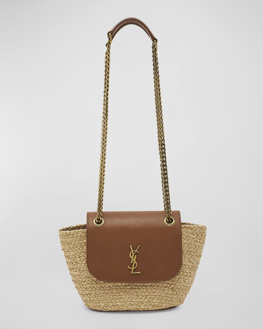Panier Mini YSL Flap Crossbody Basket Bag in Raffia | Neiman Marcus