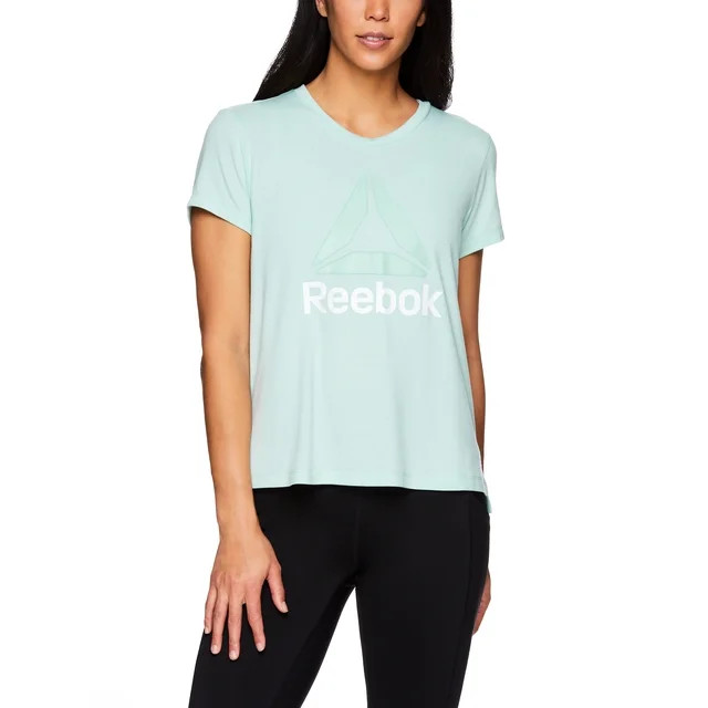 Reebok Women's Ultimate Slinky Jersey Logo Cropped Tee | Walmart (US)