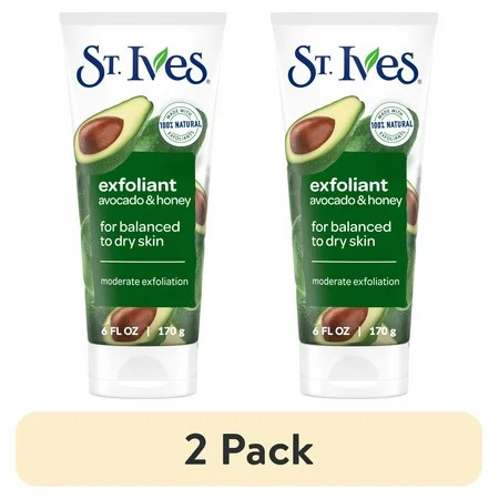 (2 pack) St. Ives Avocado & Honey Face Scrub, Facial Exfoliant for Balanced to Dry Skin, 6 oz | Walmart (US)