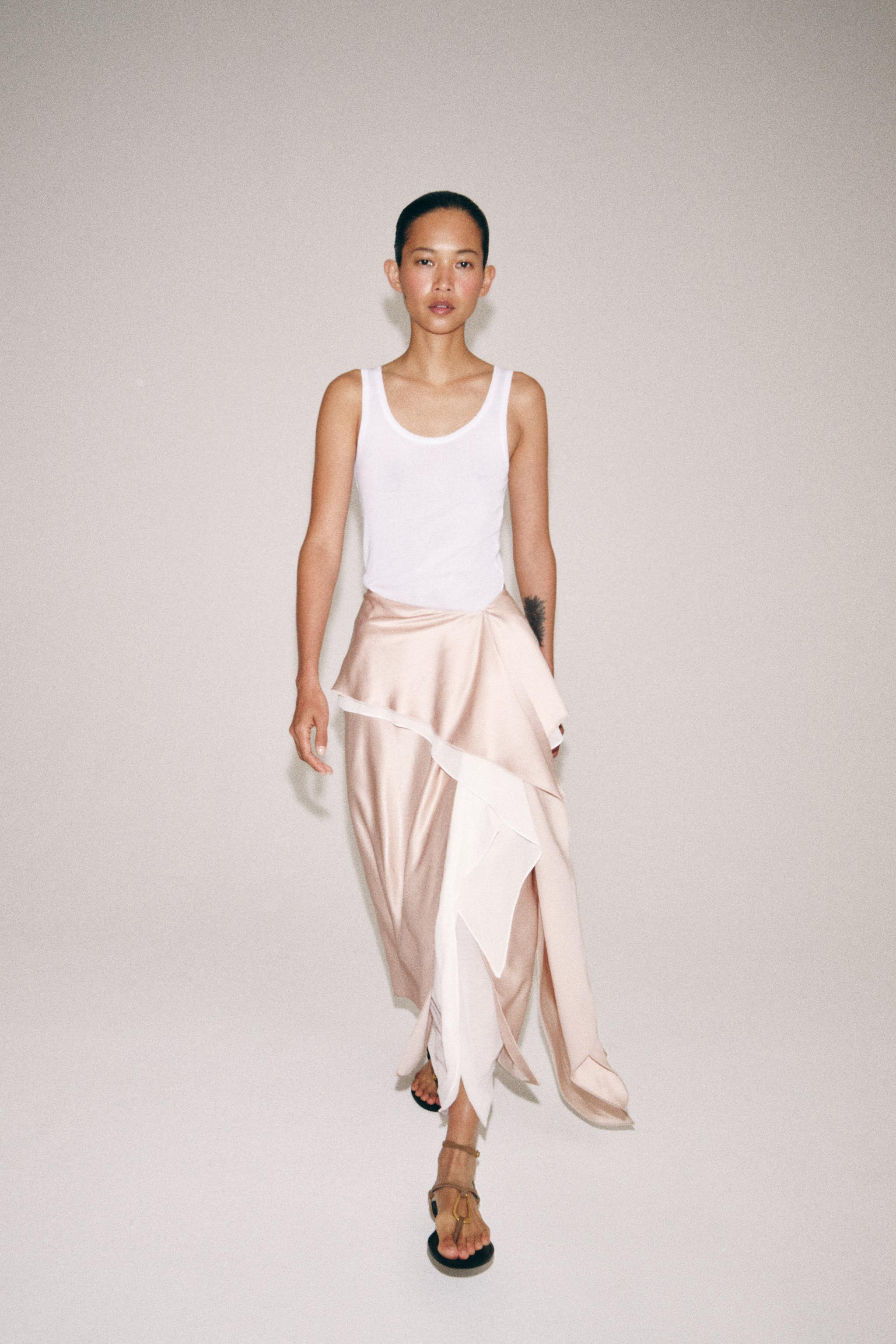 ZW COLLECTION FLOWY SATIN EFFECT SKIRT | Zara US