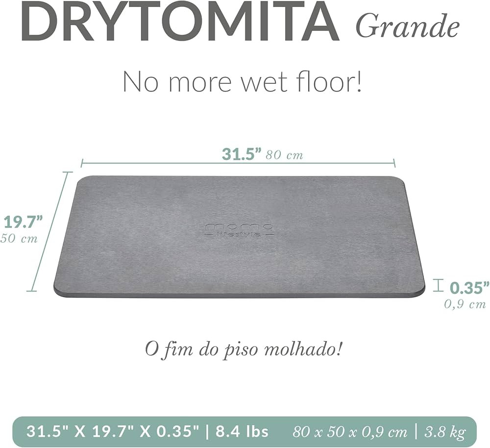 Momo Lifestyle Stone Bath Mat Large Drytomita 32" X 20" Graphite Gray, Diatomaceous Earth Bath Ma... | Amazon (US)