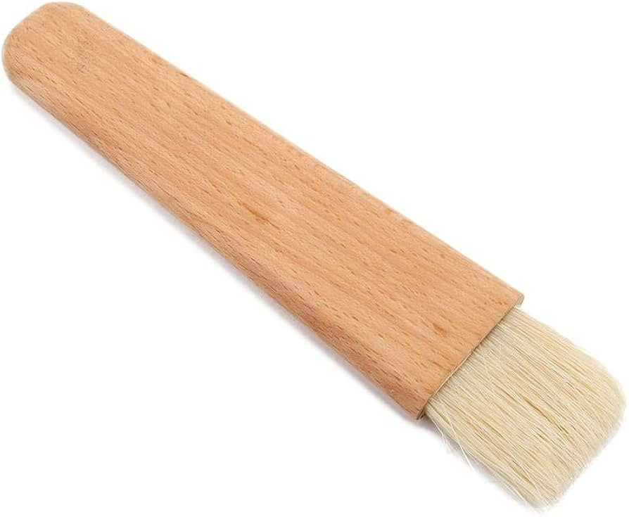 Fdit Wooden Barbecuing Brush Oil Basting Baking Brush Oil Sauce Butter Kitchen Tool(Flat Handle) | Amazon (US)