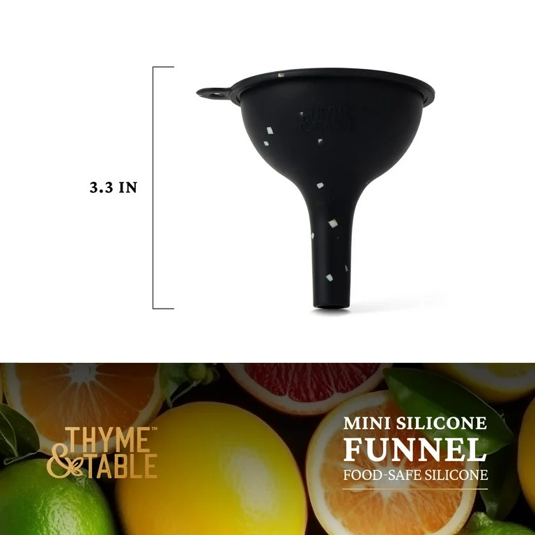 Thyme & Table Mini Silicone Funnel, Black with Cream Dots | Walmart (US)