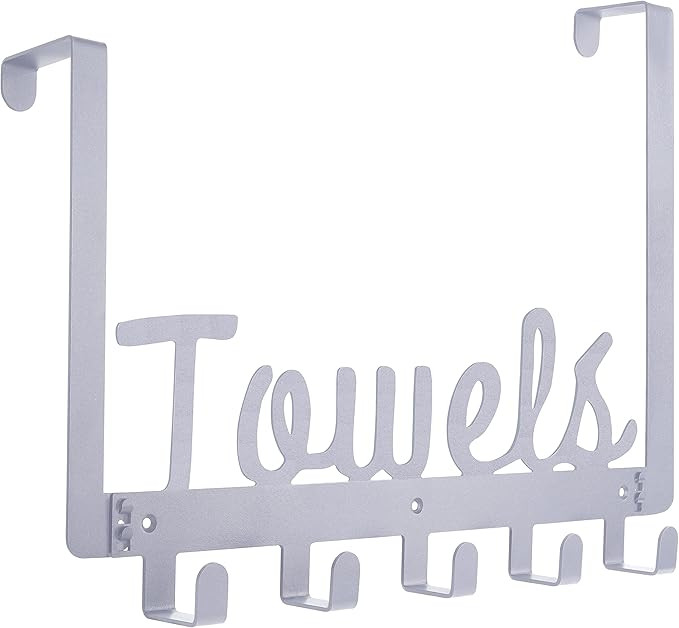 Over The Door 5 Hooks Door Hanger; Over The Door Towel Rack Bathroom Organizer for Hanging Towels... | Amazon (US)