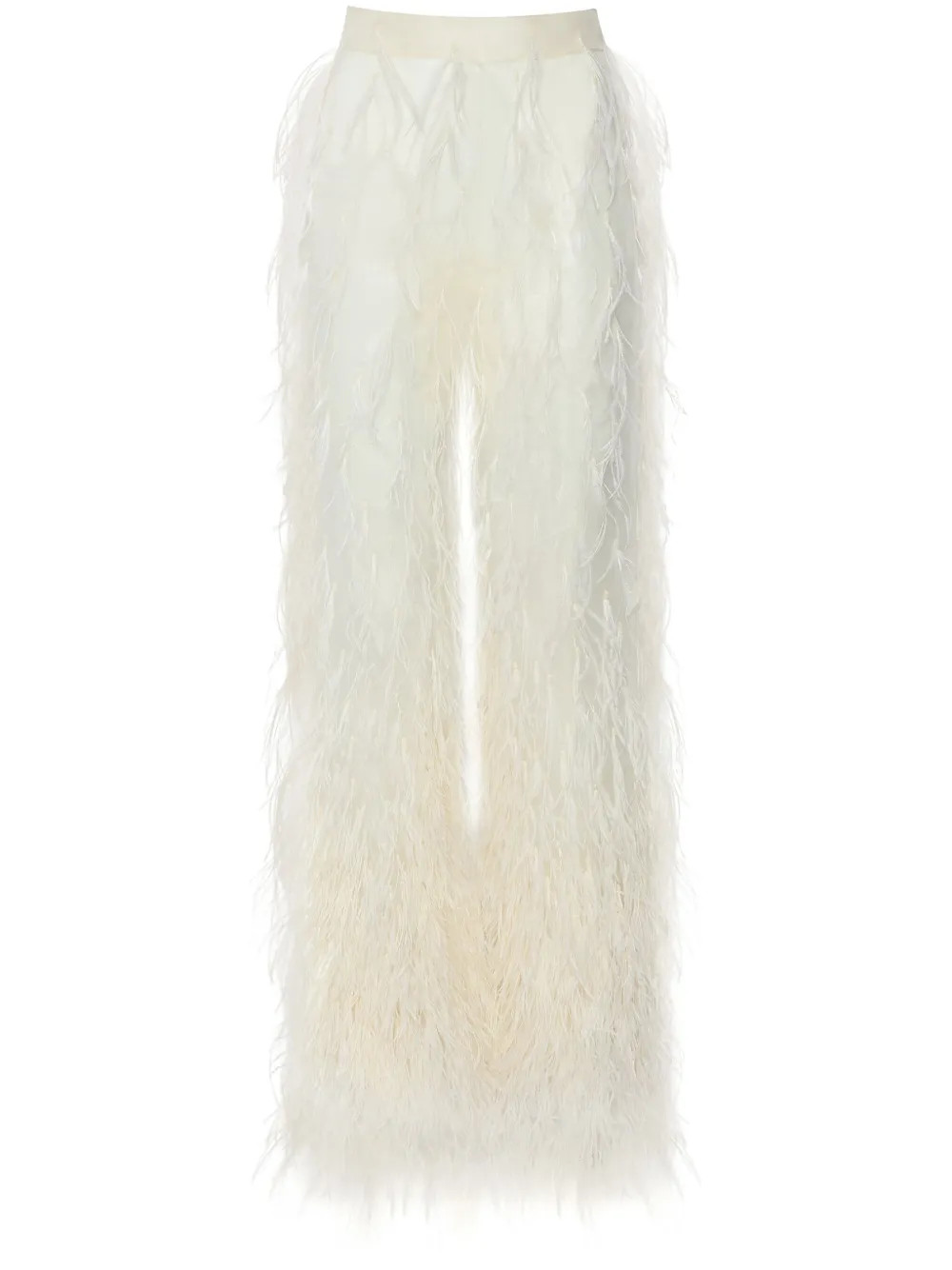LAPOINTE feather-detailing Silk Trousers  | White | FARFETCH | Farfetch Global