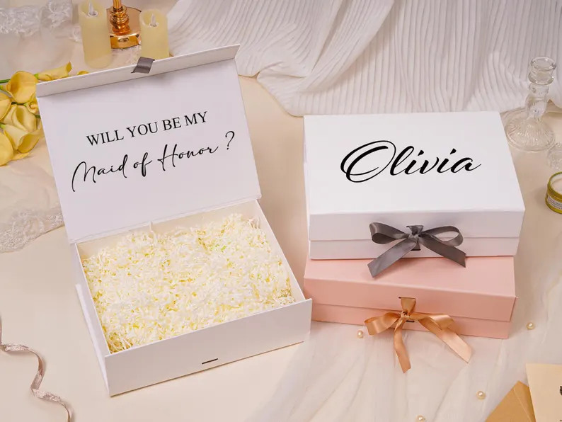 Personalized Magnetic Ribbon Box,custom Name Bridesmaid Proposal Gift Box,bridal Shower Box,will ... | Etsy (US)