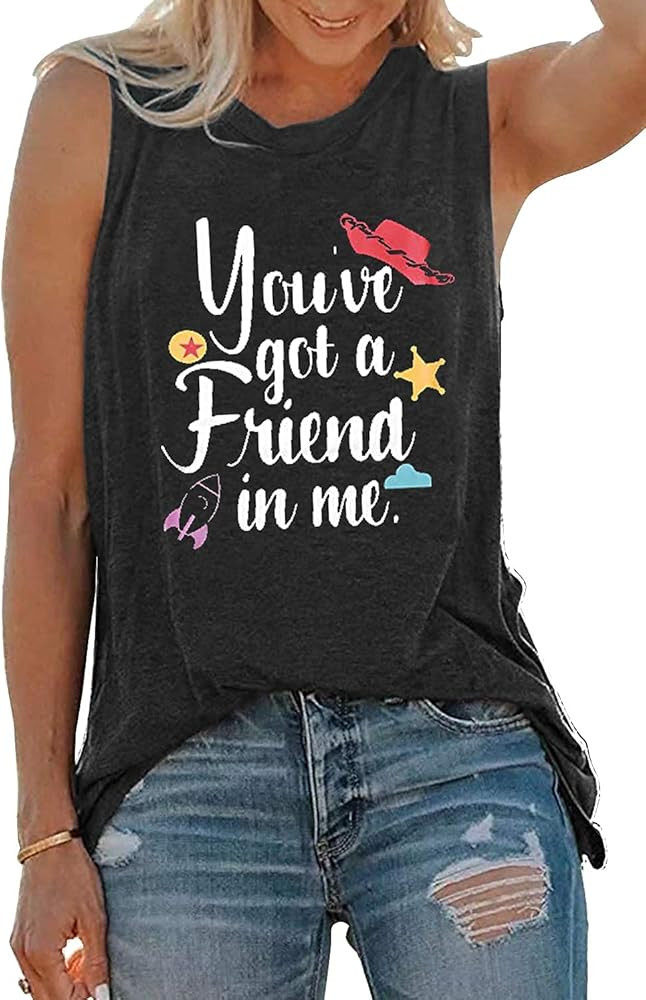 SUPEYA Youve Got A Friend in Me T-Shirt for Women Funny Letter Print Shirt Cute Graphic Short Sle... | Amazon (US)