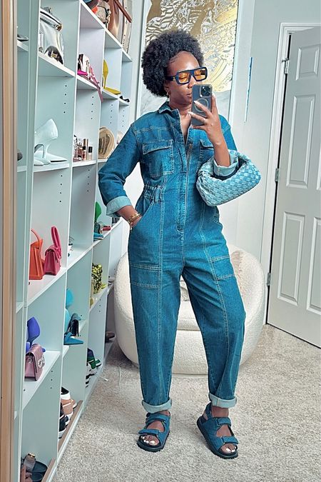 Weekend style… 
All denim look starting with this jumpsuit. I’m wearing a size 6. I sized down and still had a relaxed fit. Pairing it with denim bag and sandals. 


#LTKover40 #LTKstyletip #LTKSeasonal
