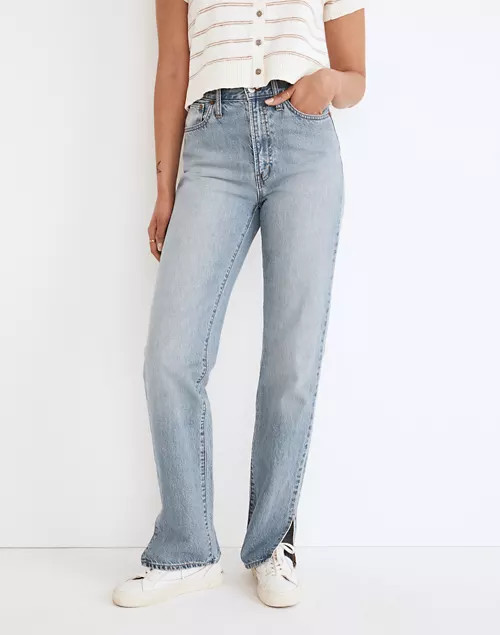 The Perfect Vintage Straight Jean in Applefield Wash: Side-Slit Edition | Madewell