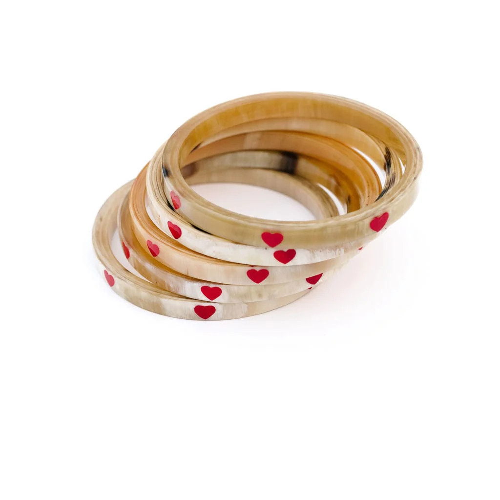 Red Heart Bangle Stack | Sunshine Tienda