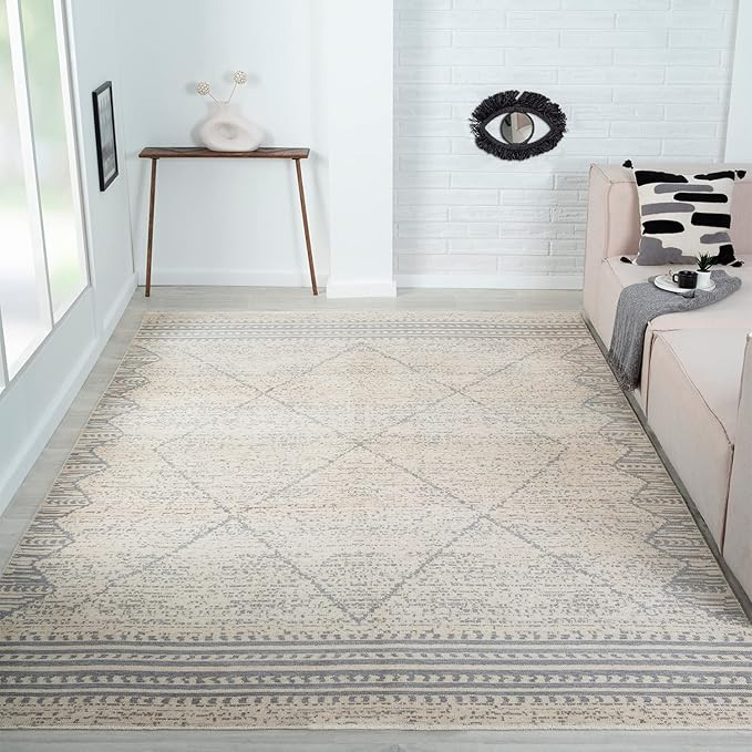 Indoor Area Rug, Stain Resistant & Easy to Clean, Geometric Boho Home Decor (Contempo Collection,... | Amazon (US)