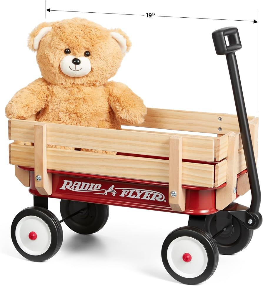 Radio Flyer My 1st Steel & Wood Toy Wagon with Teddy Bear, 19" Long Toy Wagon for Kids 1.5+ | Amazon (US)