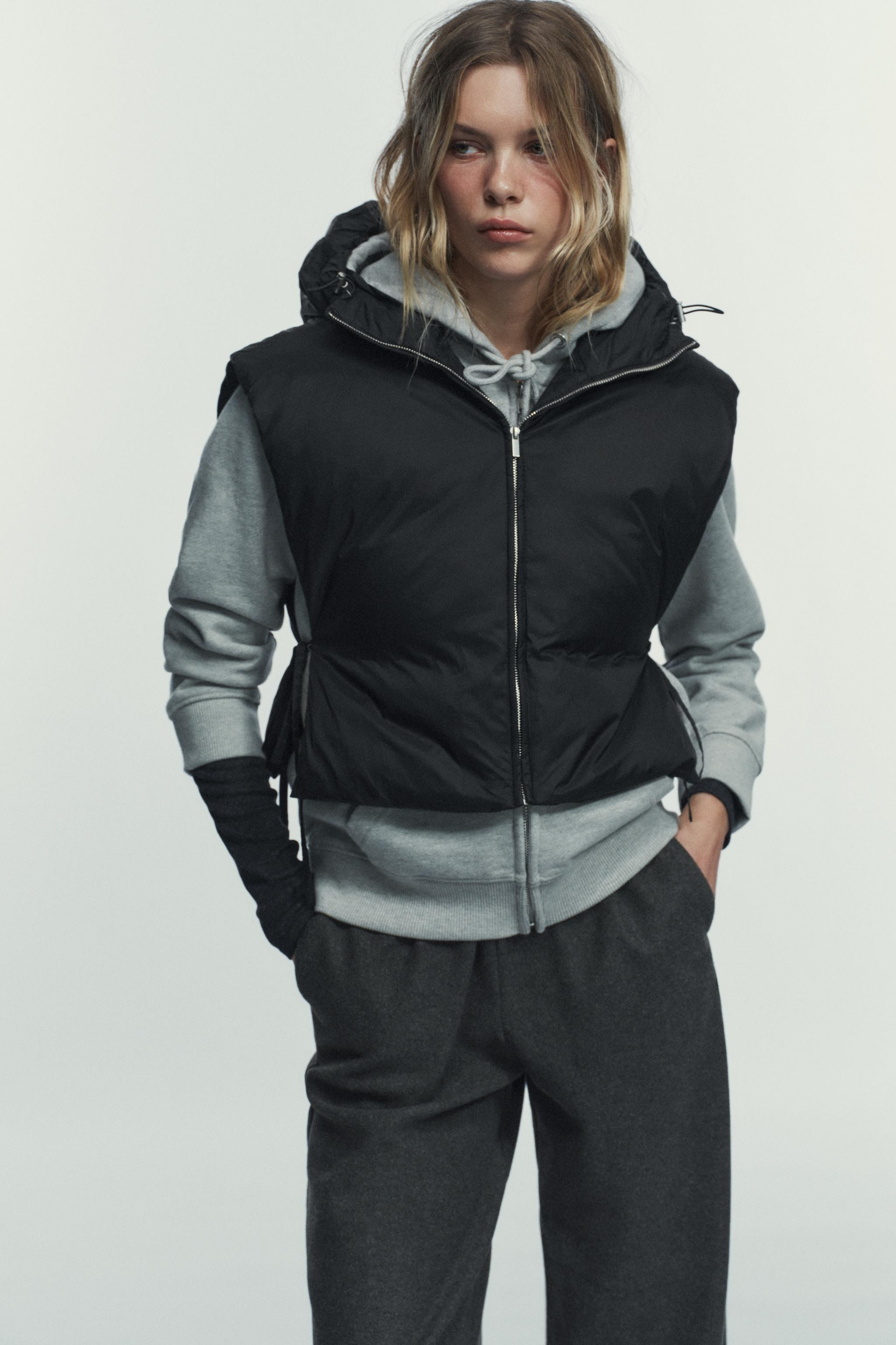 FEATHER DOWN VEST WITH TIE DETAIL | Zara US