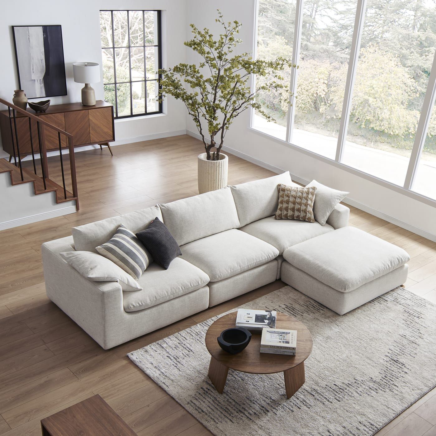 Dawson Extended Sofa with Ottoman | Castlery | Castlery US