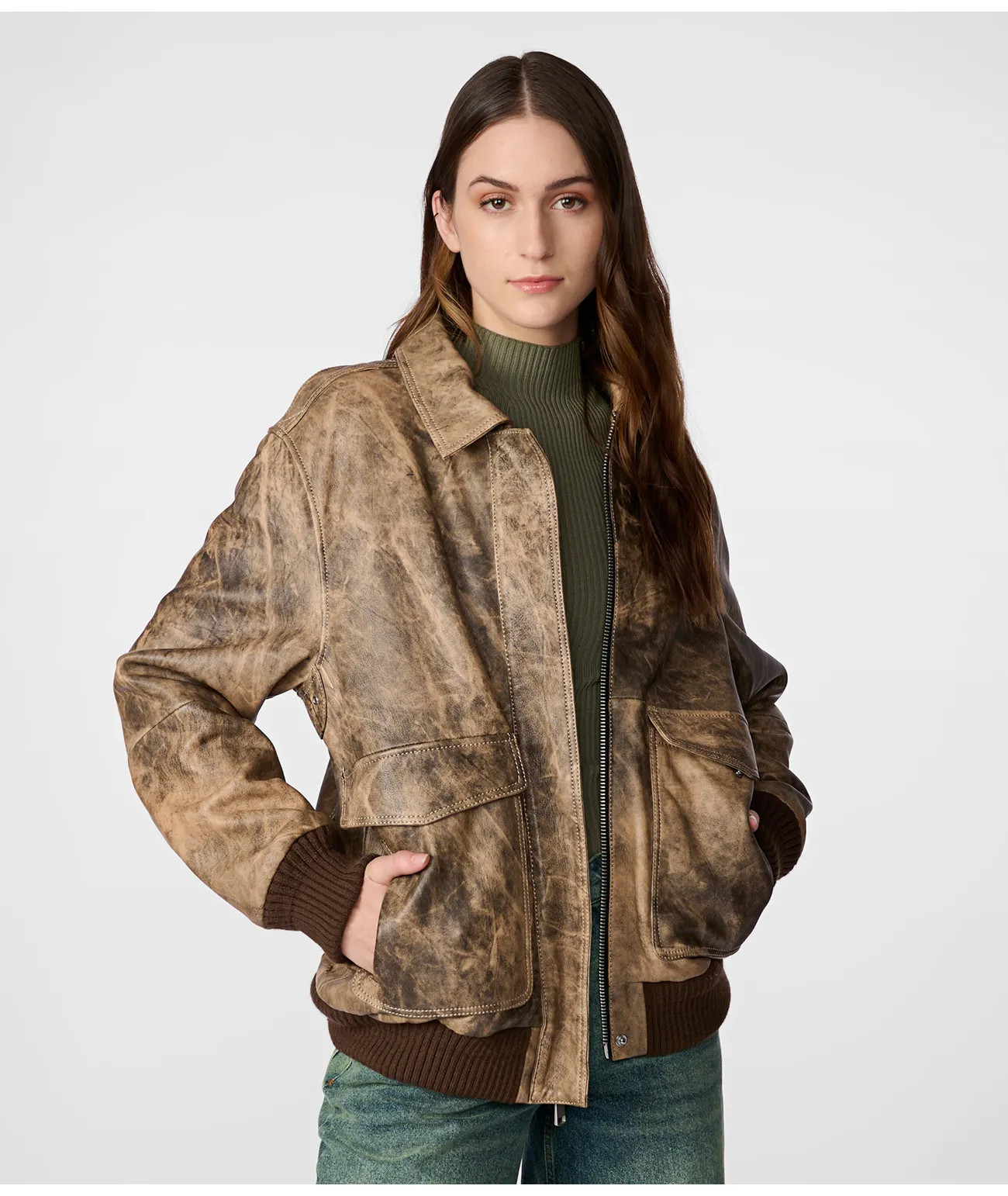 Cassidy Oversized Bomber | Wilsons Leather