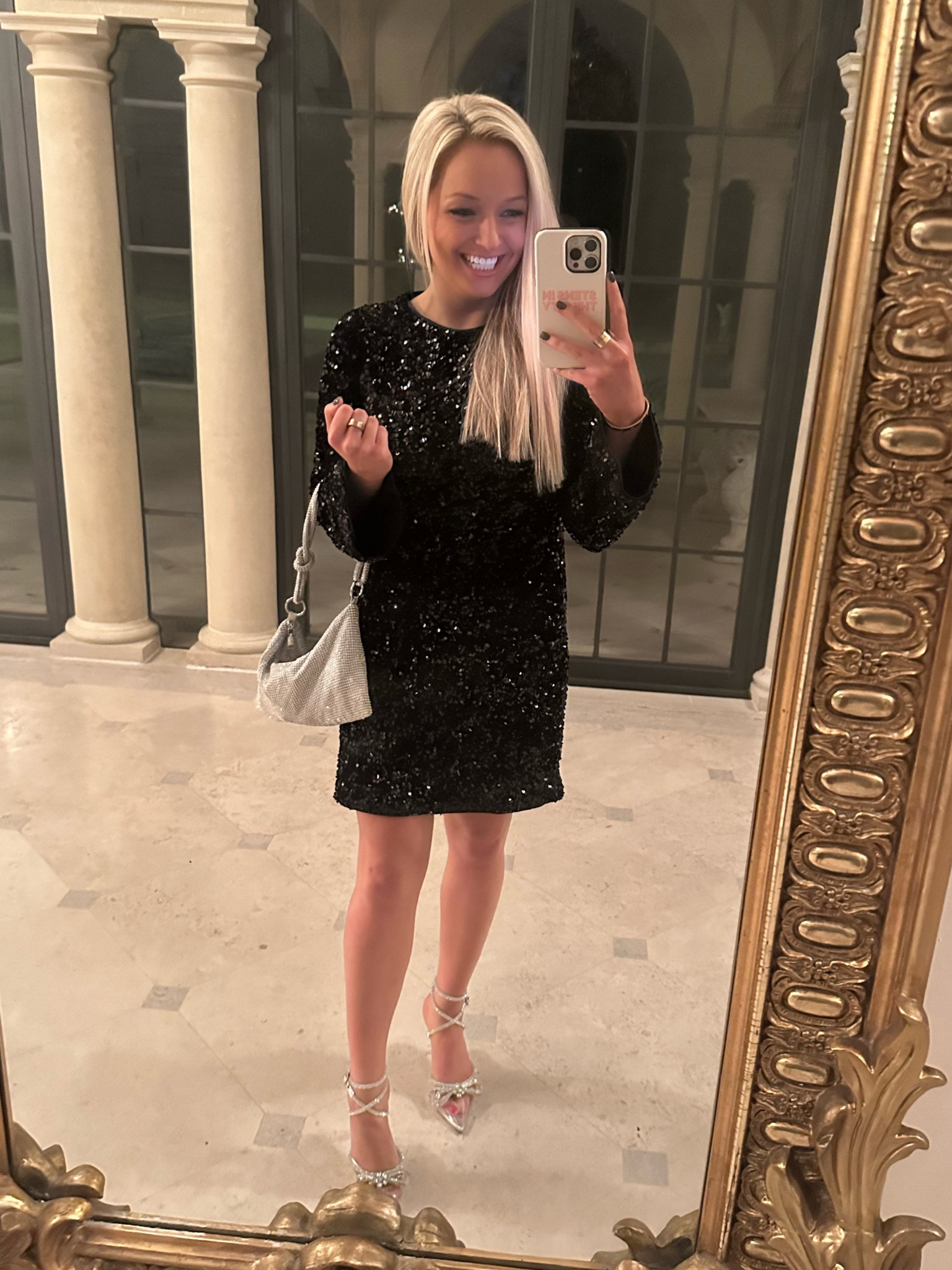 NYE OUTFIT 🪩✨ 
_
Disco dress
Disco party
Sequin dress
Holiday dress
New Year's Eve
80s party
Black sequin dress
Sparkly shoes
Amazon finds
Silver purse

#LTKSeasonal #LTKHoliday #LTKfindsunder50