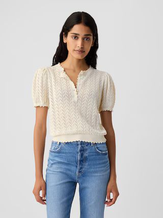 Gap × DÔEN Linen-Blend Pointelle Sweater | Gap (US)