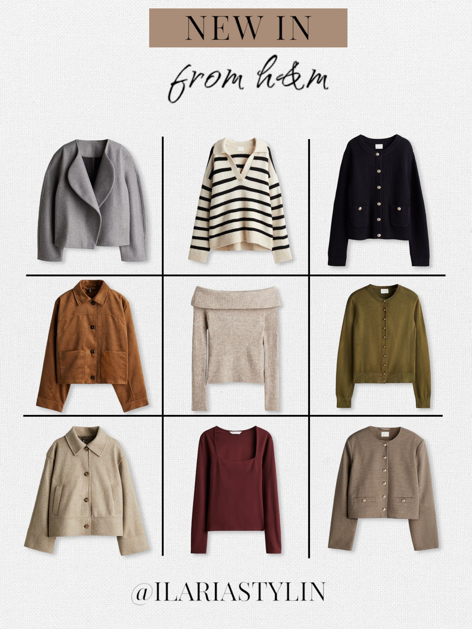 NEW IN FROM H&M 🍂🤎

fall fashion, gray jacket, shawl collared jacket, brown jacket, nspped jacket, suede jacket, short jacket, beige jacket, felted jacket, beige sweater, off the shoulder sweater, striped sweater, v-neck sweater, burgundy top, long sleeved top, jersey top, navy blue cardigan, white cardigan, cream cardigan, khaki cardigan, rib knit cardigan, fine knit cardigan, h&m new in, h&m finds, style inspo, women fashion

#LTKSeasonal #LTKFindsUnder50
