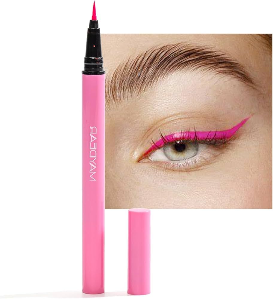 Maydear Colors Self-adhesion Eyeliner, Matte Eyeliner Colorful Eye Liner Pen Neon Eyeliner Makeup... | Amazon (US)