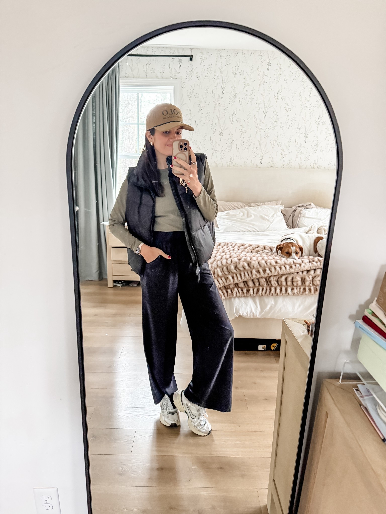 Outfit of the day with our favorite athletic wide leg pants from Target!! @target size small in pants. Medium in top and vest. Nike Sneakers fit tts.

#LTKOver40 #LTKootd