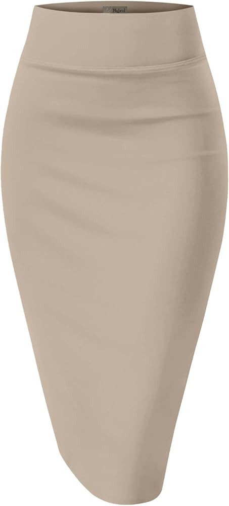 Hybrid Women's Techno/Scuba Stretchy Office Pencil Skirt Made in USA | Amazon (US)