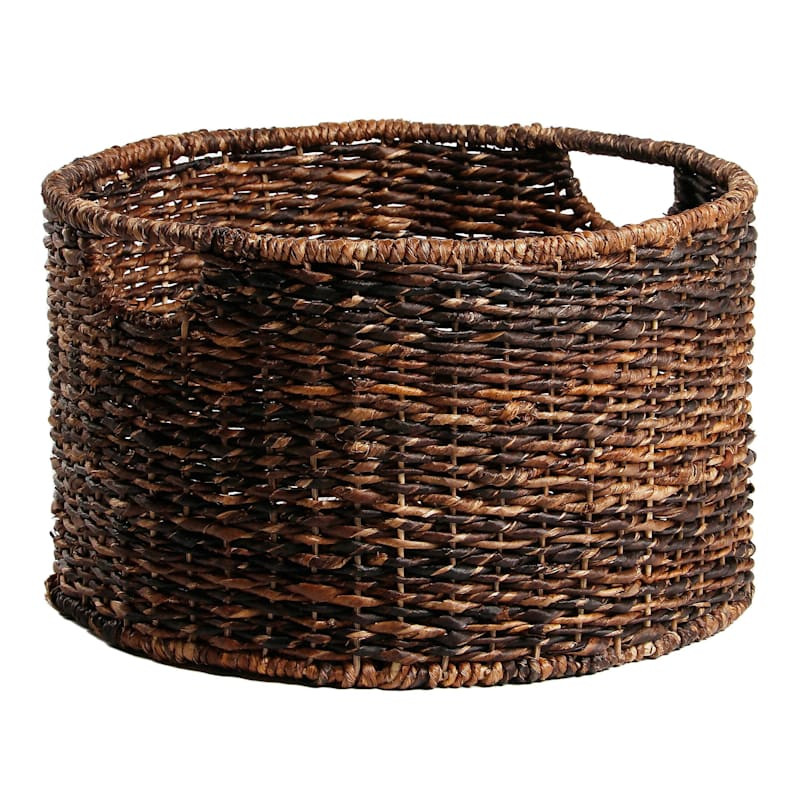 Round Woven Abaca Storage Basket, Medium | At Home