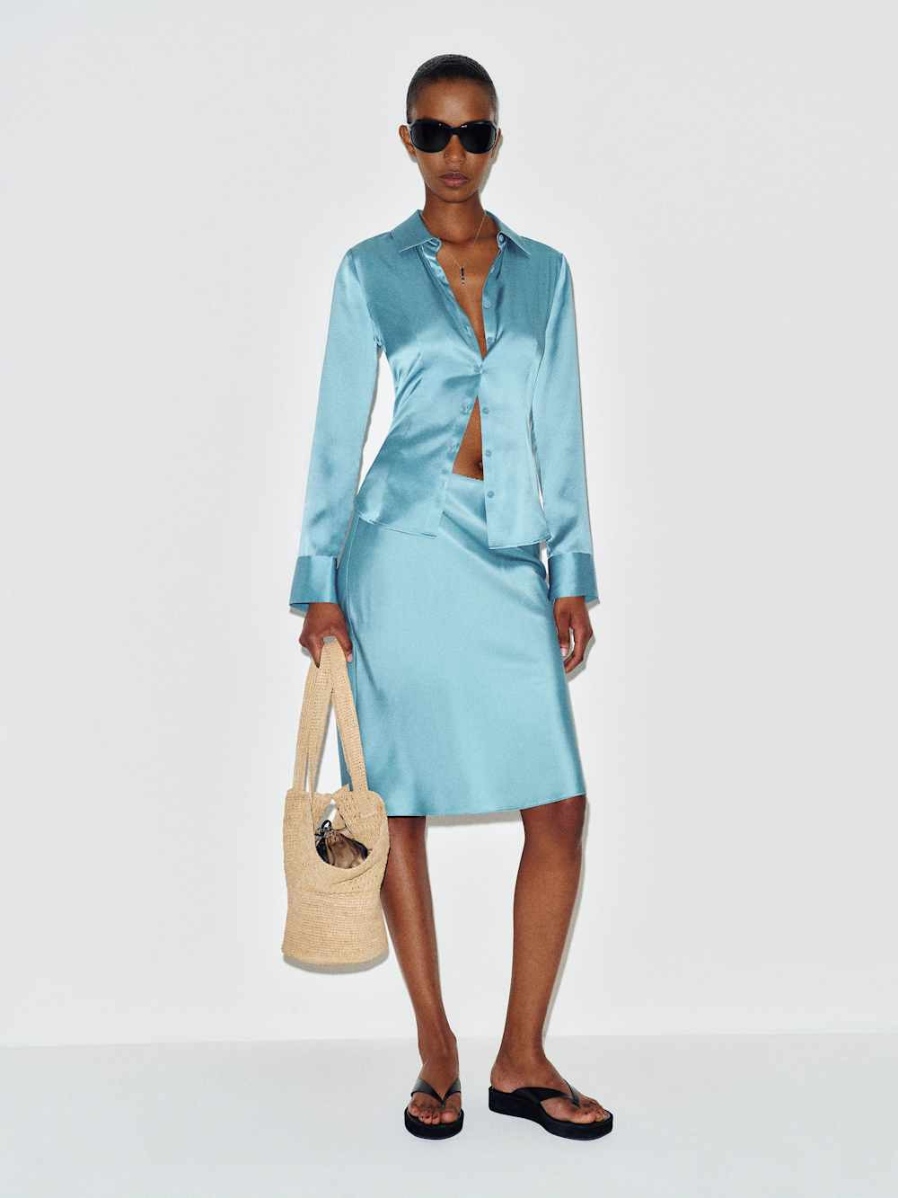 Layla Silk Knee Length Skirt | Reformation (Global)