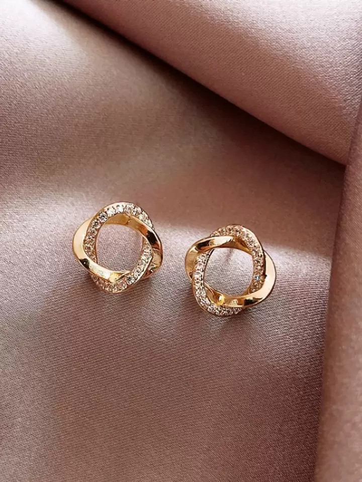 Rhinestone Decor Stud Earrings | SHEIN