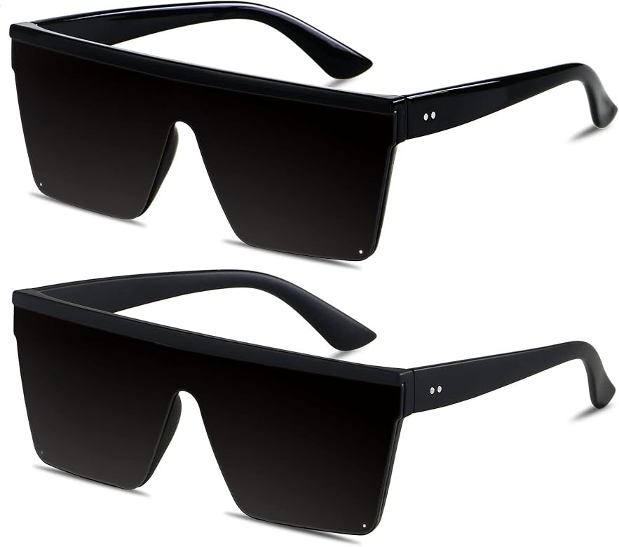 LYZOIT Square Oversized Sunglasses for Women Men Big Flat Top Fashion Shield Large UV Protection ... | Amazon (US)