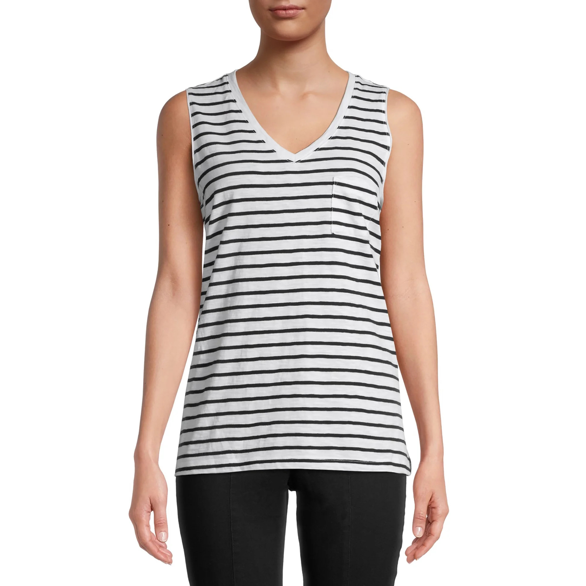 Time and Tru Women's V-Neck Pocket Tank Top | Walmart (US)