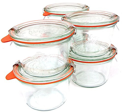 Weck 741 - 0.25 Liter Mold Jars with Lids - 6 Rings and 12 Clamps | Amazon (US)