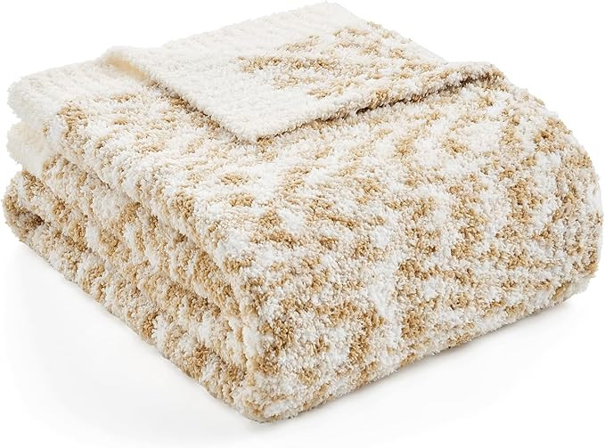 Snuggle Sac Beige Throw Blanket for Couch, Reversible Super Soft Warm Blankets Cozy Knit Fuzzy Pl... | Amazon (US)