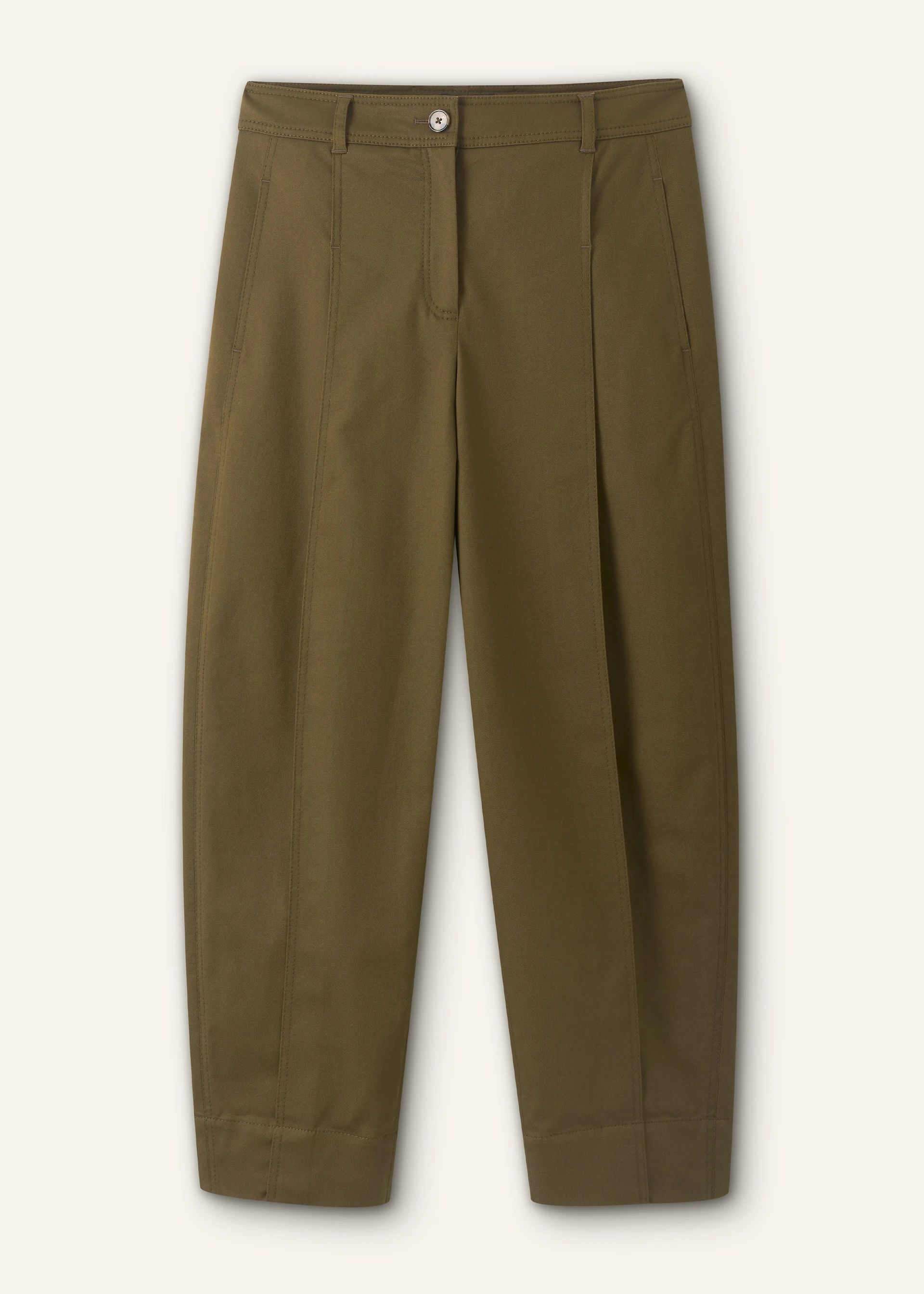 Cotton-Blend Tapered Pleat Pant | ME+EM US