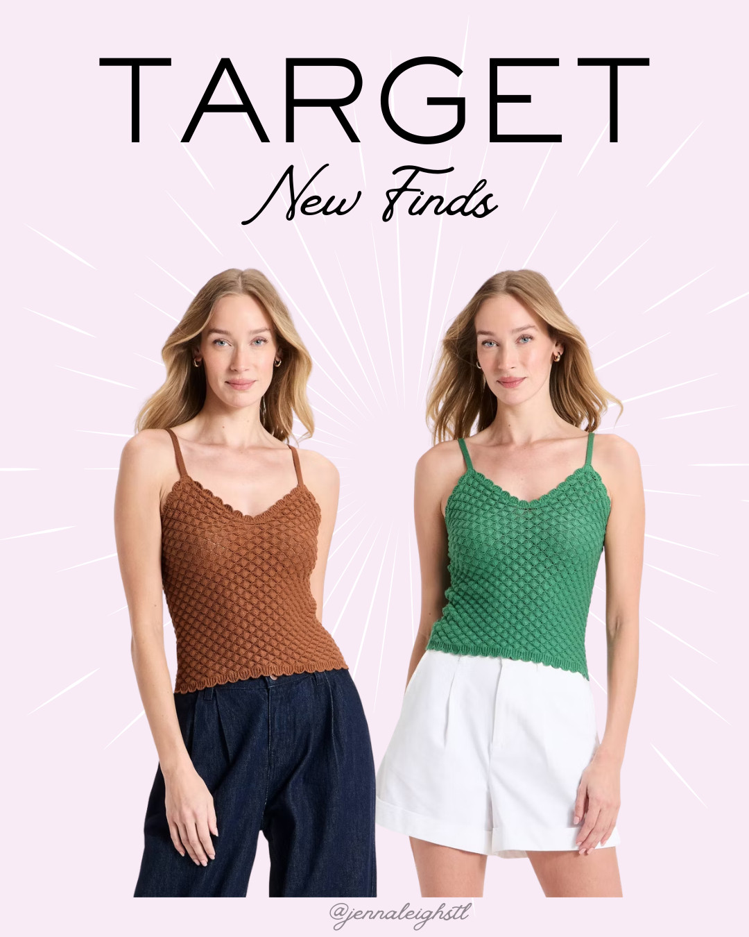 New at Target! This A New Day pointelle tank is such a good basic with a feminine touch. I'm loving it in both the green and brown shades, and it's the perfect piece to wear now with shorts or layer under cardigans and jackets when fall rolls around. 

 #LTKSeasonal #LTKMidsize #LTKWorkwear