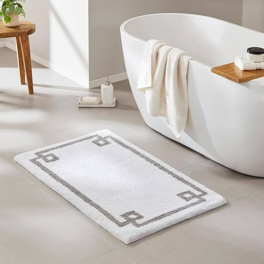 Madison Park Evan 100% Cotton Bathroom Rug Non Slip Backing-Luxrurious Tufted Plush Bath Mat Abso... | Amazon (US)